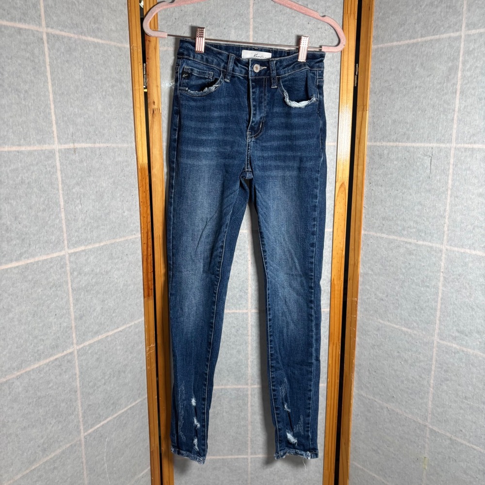Kan‎ Can Jeans Women's Size 1 24 High Rise Distressed Skinny Blue Denim